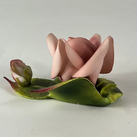 Enesco Porcelain Dusty Pink Rose Flower Figurine 2" CHIPPED Forever Gift Bisque - Picture 3 of 10